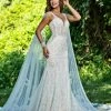 Adagio Bridal W9379 Beaded Lace Tulle Fitted V Neckline Wedding Dress Bridal Gown 9379