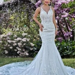 Adagio Bridal W9381 Beaded Lace Mermaid Wedding Dress Bridal Gown 9381 Mermaid Dresses
