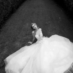 Jovani 61109 Floral Appliqué Tulle Prom Dress Ballgown Sheer V Neck Evening Gown Ballgown Dresses