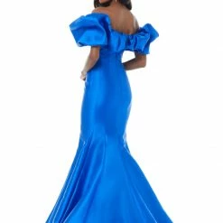 Ashleylauren Ashley Lauren 11057 Off The Shoulder Mikado Prom Dress With Oversized Ruffles