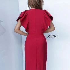 Jovani 00759 Ruffle Top Scuba Short Cocktail Dress