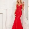 Lucci Lu 1209 Long Fitted V Neck Embellished Prom Dress Formal Pageant Gown