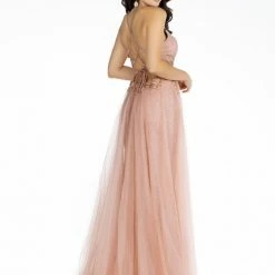 In Stock Abby Paris 90087 Size 6 Long Shimmer Maxi Slit Prom Dress Pageant Gown Formal Shimmer