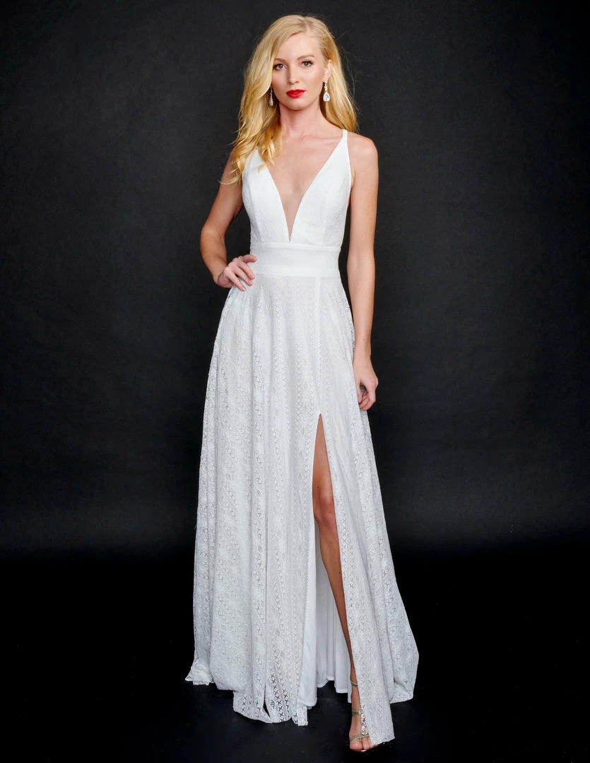 Nina Canacci 6553 Boho Lace A Line Prom Dress With Slit Evening Gown V Neckline 6 Nina Canacci 6553 Boho Lace A Line Prom Dress With Slit Evening Gown V Neckline