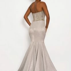 Discontinued Corset Dresses Johnathan Kayne 2286 Strapless Corset Embellished Prom Dress Pageant Gown