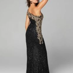 In Stock Primavera Couture 3637 Fitted Sequin One Shoulder Prom Dress With Slit Size 8 Turquoise Pageant Formal