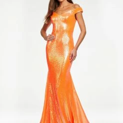 Ashleylauren Ashley Lauren 11107 Sequin Pageant Dress Prom Gown Backless Off The Shoulder