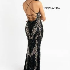 In Stock Backless Dresses Primavera Couture 3211 Size 10 Black Sequin Prom Dress Pageant Gown Evening Formal Wear Side Slit 32 In Stock Backless Dresses Primavera Couture 3211 Size 10 Black Sequin Prom Dress Pageant Gown Evening Formal Wear Side Slit