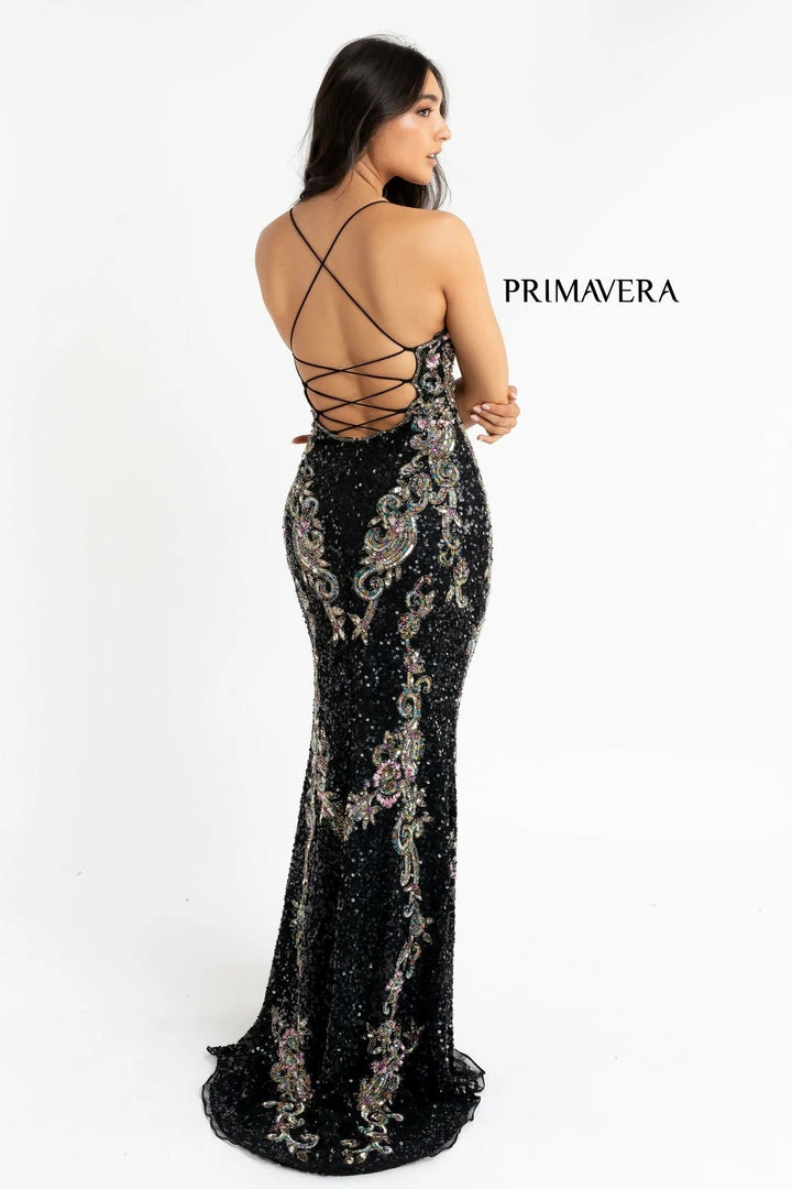 In Stock Backless Dresses Primavera Couture 3211 Size 10 Black Sequin Prom Dress Pageant Gown Evening Formal Wear Side Slit 4 In Stock Backless Dresses Primavera Couture 3211 Size 10 Black Sequin Prom Dress Pageant Gown Evening Formal Wear Side Slit