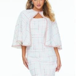 Ashleylauren Ashley Lauren 4430 Tweed Cocktail Dress With Separate Cape