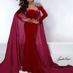 Johnathan Kayne 2453 Velvet Pageant Dress Crystal Bolero Jacket Embellished Cape 10 Johnathan Kayne 2453 Velvet Pageant Dress Crystal Bolero Jacket Embellished Cape