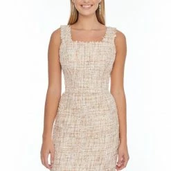 Ashleylauren Ashley Lauren 4323 Square Neckline Tweed Cocktail Dress Interview Dress Homecoming
