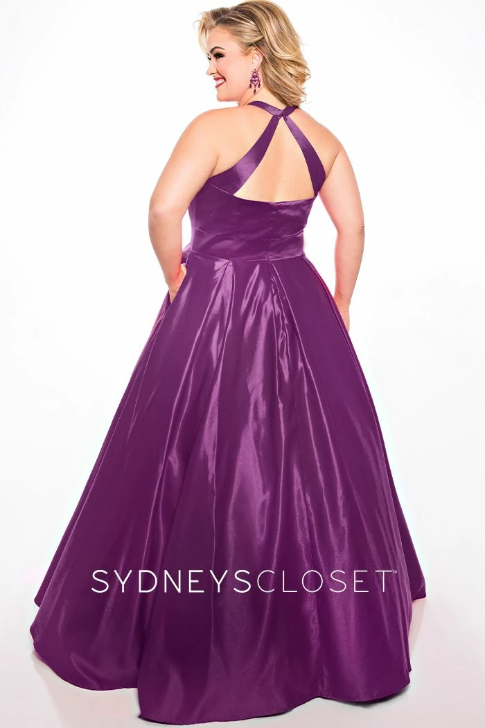 Discontinued Sydneys Closet SC 7293 Scoop Neckline Open Back A Line Prom Dress Satin Long Formal Long Sleeve Dresses 9 Discontinued Sydneys Closet SC 7293 Scoop Neckline Open Back A Line Prom Dress Satin Long Formal Long Sleeve Dresses