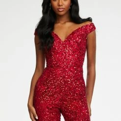 Ashleylauren Ashley Lauren 11175 Off The Shoulder Sequin Jumpsuit Pageant Wear Jumpsuits & Rompers 26 Ashleylauren Ashley Lauren 11175 Off The Shoulder Sequin Jumpsuit Pageant Wear Jumpsuits & Rompers