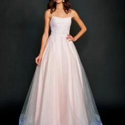 In Stock Nina Canacci 3203 Size 2,8,10,14,18 Long Ballgown Prom Dress Pageant Gown Light Pink Ballgown Dresses