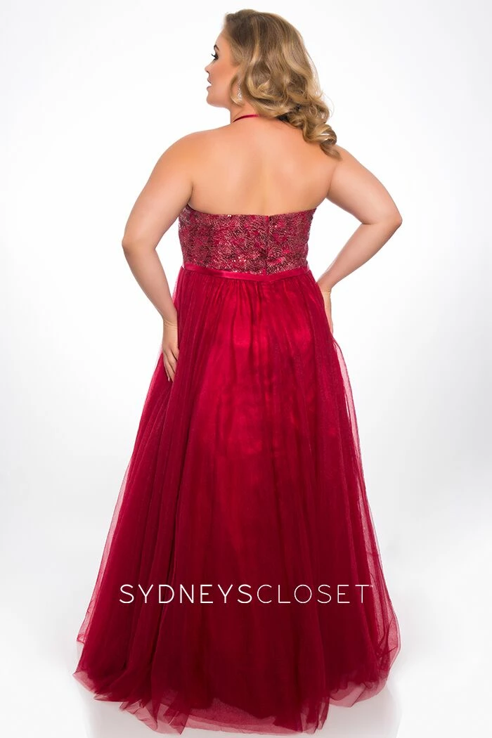 Discontinued Sydneys Closet SC 7297 High Neckline Tulle Prom Dress Ball Gown Sequins Tulle Formal Ballgown Dresses 6 Discontinued Sydneys Closet SC 7297 High Neckline Tulle Prom Dress Ball Gown Sequins Tulle Formal Ballgown Dresses