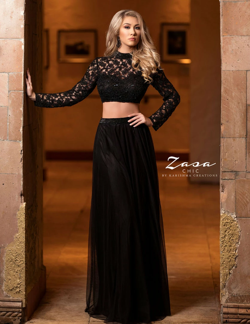 In Stock Long Sleeve Dresses Zasa Chic 2079 Size 4 Black Prom Dress Long Sleeve Sheer Beaded Lace Two Piece Dress Formal 3 In Stock Long Sleeve Dresses Zasa Chic 2079 Size 4 Black Prom Dress Long Sleeve Sheer Beaded Lace Two Piece Dress Formal
