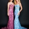 Mermaid Dresses Nina Canacci 6556 Long Mermaid Prom Pageant Gown Sheer Lace Corset Dress Train