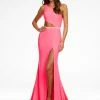 Ashleylauren Ashley Lauren 11169 One Shoulder Jersey Prom Dress With Slit & Cut Out