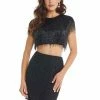 Ashleylauren Ashley Lauren 4397 Two Piece Fringe Short Cocktail Dress Homecoming Dress Sequin Dresses