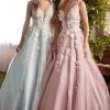 In Stock Ballgown Dresses Andrea & Leo Gardenia A1028 Size 8 Long Shimmer Ball Gown 3D Lace Formal Dress V Neck 2 In Stock Ballgown Dresses Andrea & Leo Gardenia A1028 Size 8 Long Shimmer Ball Gown 3D Lace Formal Dress V Neck