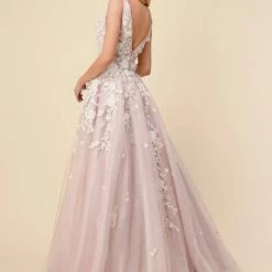 In Stock Ballgown Dresses Andrea & Leo Gardenia A1028 Size 8 Long Shimmer Ball Gown 3D Lace Formal Dress V Neck 13 In Stock Ballgown Dresses Andrea & Leo Gardenia A1028 Size 8 Long Shimmer Ball Gown 3D Lace Formal Dress V Neck