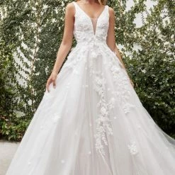 Andrea & Leo Couture Andrea & Leo Gardenia A1028 Shimmer Ball Gown 3D Lace Wedding Dress Bridal Formal Ballgown Dresses