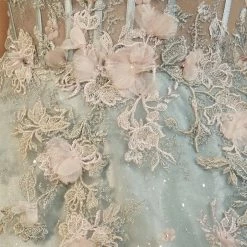 Andrea & Leo Couture Andrea & Leo TIANA A1040 Long Shimmer A Line Ballgown 3D Lace Formal Dress Sheer Gown Ballgown Dresses