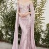 In Stock Mermaid Dresses Andrea & Leo ELEANOR A1075 Size 6 Long Mermaid Cape Sleeve Formal Dress Evening Gown 2 In Stock Mermaid Dresses Andrea & Leo ELEANOR A1075 Size 6 Long Mermaid Cape Sleeve Formal Dress Evening Gown