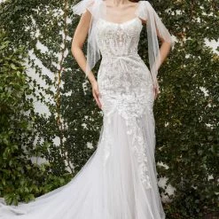 In Stock Mermaid Dresses Andrea & Leo Couture BEATRICE A1086 Size 4 Sheer Lace Mermaid Wedding Dress Bridal Gown