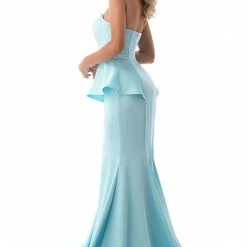 In Stock CD 9003 Size 8 Long Fitted Mermaid Peak Point Ruffle Prom Dress Pageant Gown Formal Evening