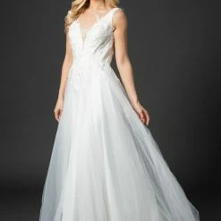 In Stock Nina Canacci 6557 Size 8,10,12 Long Ballgown Prom Pageant Gown Floral Lace Black Bridal Wedding Ballgown Dresses