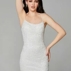 In Stock Primavera Couture 3638 Size 12 Ivory Floral Beaded Prom Dress Backless Formal Corset