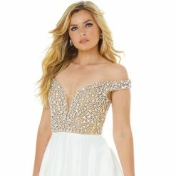 Ashleylauren Ashley Lauren 1792A Crystal And Pearl Pageant Gown With Off The Shoulder Straps 15 Ashleylauren Ashley Lauren 1792A Crystal And Pearl Pageant Gown With Off The Shoulder Straps