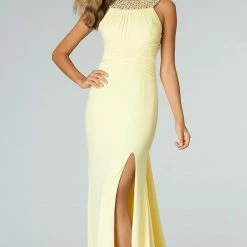 In Stock Jovani JVN 93211 Size 2 Long Fitted Embellished High Neck Dress Formal Gown