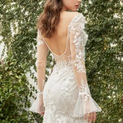 Mermaid Dresses Andrea & Leo Couture GISELLE A1073 Lace Long Sleeve Mermaid Wedding Dress Bridal Gown