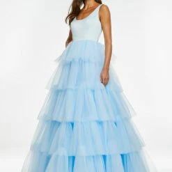 Ashleylauren Ballgown Dresses Ashley Lauren 11187 Multi Tiered Ruffle Ball Gown Prom And Pageant Dresses