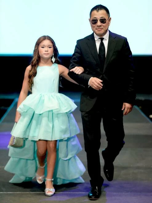 Marc Defang 5027 Girls High Neck Ruffle High Low Detachable Skirt Pageant Dress 15 Marc Defang 5027 Girls High Neck Ruffle High Low Detachable Skirt Pageant Dress