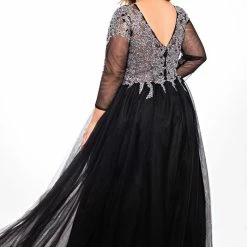 Ballgown Dresses Sydney's Closet SC7299 Sheer Sleeves Tulle Prom Dress Ball Gown Lace Top And Sleeves SC 7299 13 Ballgown Dresses Sydney's Closet SC7299 Sheer Sleeves Tulle Prom Dress Ball Gown Lace Top And Sleeves SC 7299