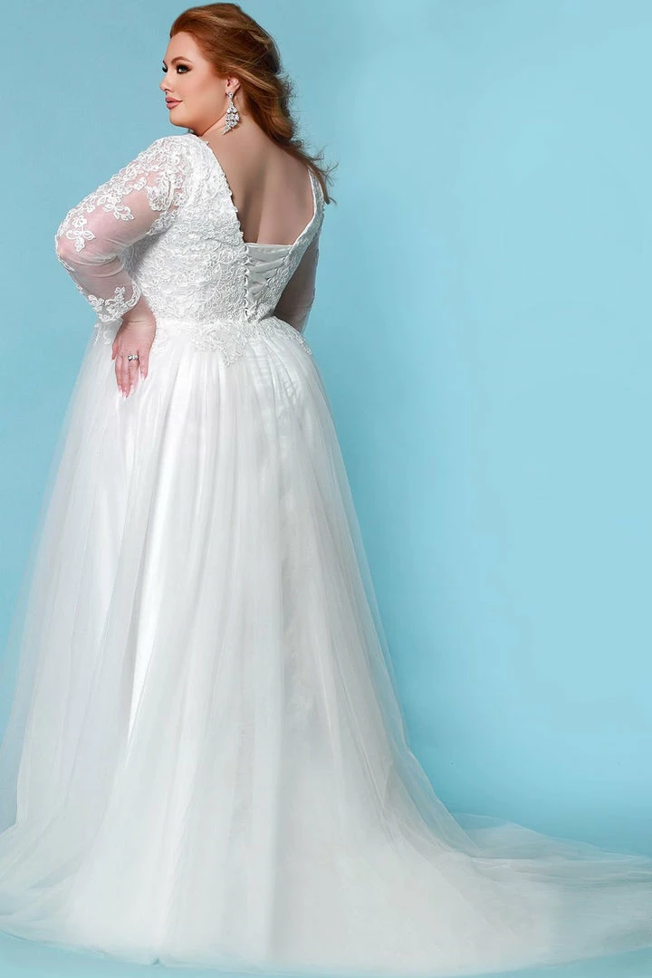 Corset Dresses Sydney's Closet SC5271 Wedding Dress Long Sheer Lace Sleeves Chapel Length Train SC 5271 Laura Beth 4 Corset Dresses Sydney's Closet SC5271 Wedding Dress Long Sheer Lace Sleeves Chapel Length Train SC 5271 Laura Beth