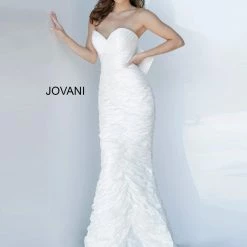 Jovani Bridal Jovani 02035 Sweetheart Neckline Mermaid Wedding Dress With Bow Mermaid Dresses