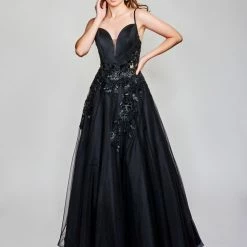 Nina Canacci 2303 Long Ballgown Sheer Prom Pageant Gown