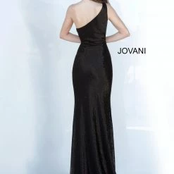 Jovani 1248 One Shoulder Beaded Fitted Prom Dress