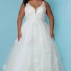 Sydney's Closet SC5274 A Line Wedding Dress Lace V Neckline SC 5274 Marlowe Bridal