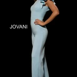 Jumpsuits & Rompers Jovani 57239 Strapless Ruffle Shoulder Jumpsuit Pageant Wear