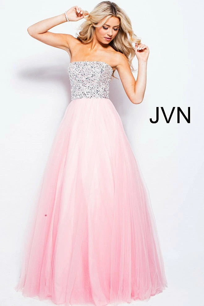 JVN By Jovani Jovani JVN52131 Strapless Crystal Tulle Prom Dress Ball Gown Formal Pageant Gown Ballgown Dresses 6 JVN By Jovani Jovani JVN52131 Strapless Crystal Tulle Prom Dress Ball Gown Formal Pageant Gown Ballgown Dresses