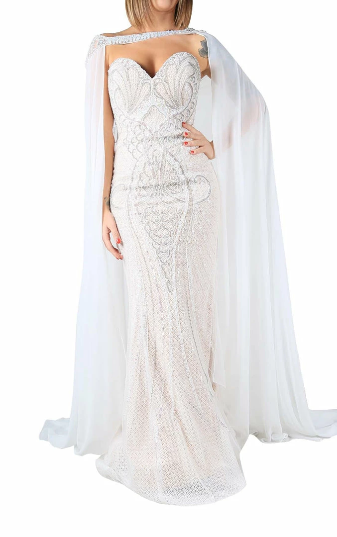 Jovani 45566 Wedding Dress Pageant Long Fitted Beaded Cape Formal Pageant Gown Sequin Dresses 11 Jovani 45566 Wedding Dress Pageant Long Fitted Beaded Cape Formal Pageant Gown Sequin Dresses