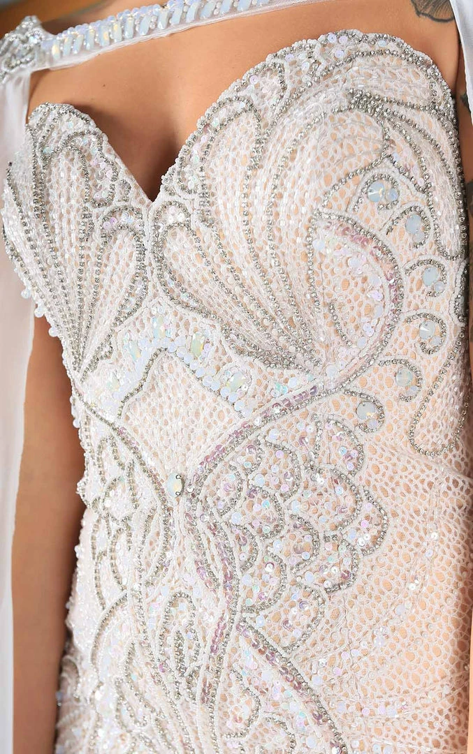 Jovani 45566 Wedding Dress Pageant Long Fitted Beaded Cape Formal Pageant Gown Sequin Dresses 7 Jovani 45566 Wedding Dress Pageant Long Fitted Beaded Cape Formal Pageant Gown Sequin Dresses