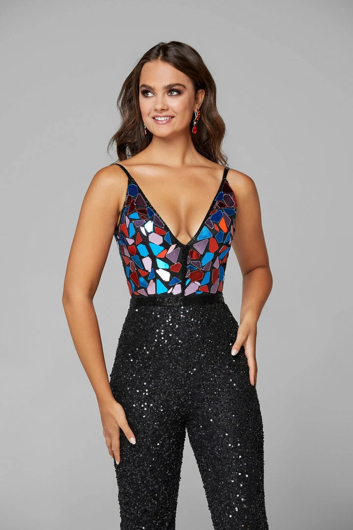 In Stock Backless Dresses Primavera Couture 3608 Size 4 Copper Sequin Jumpsuit Formal Cut Glass V Neck Pant 10 In Stock Backless Dresses Primavera Couture 3608 Size 4 Copper Sequin Jumpsuit Formal Cut Glass V Neck Pant