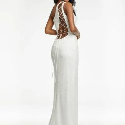 Ashleylauren Ashley Lauren 11189 Beaded One Shoulder Evening Gown With Lace Up Back 18 Ashleylauren Ashley Lauren 11189 Beaded One Shoulder Evening Gown With Lace Up Back